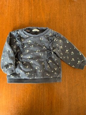 🫐3/$30 MNG Girls' Floral Ruffle Sweatshirt Size 12-18m
